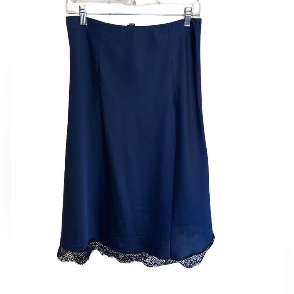 JCrew Midi Slip Skirt with Lace Trim - S